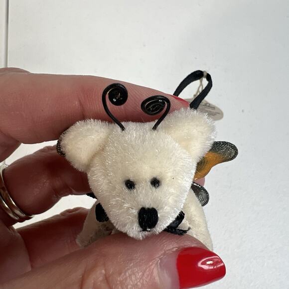 Boyds Bears Wuzzies Butterfly Bear Ornament Wuzzie Bearwear Moveable Limbs - Picture 3 of 8